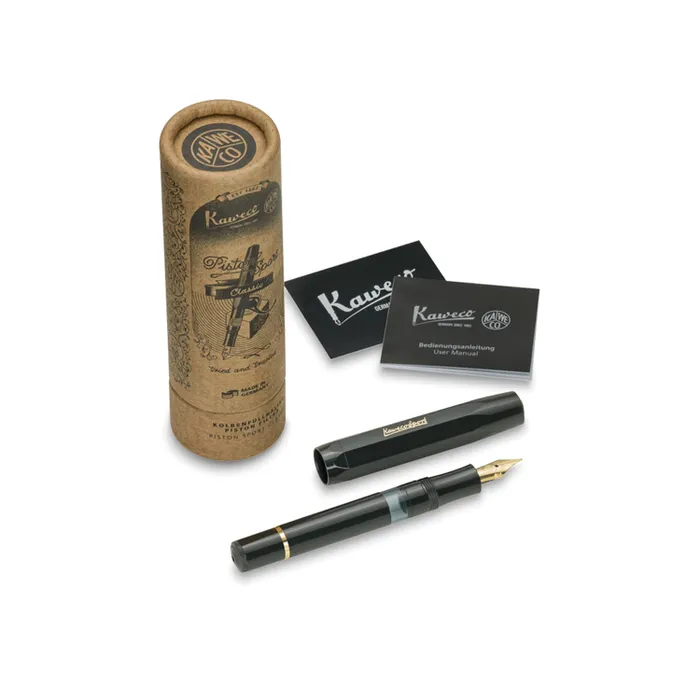 Kaweco Piston Classic Sport Premium Black/Gold Fountain Pen-Medium