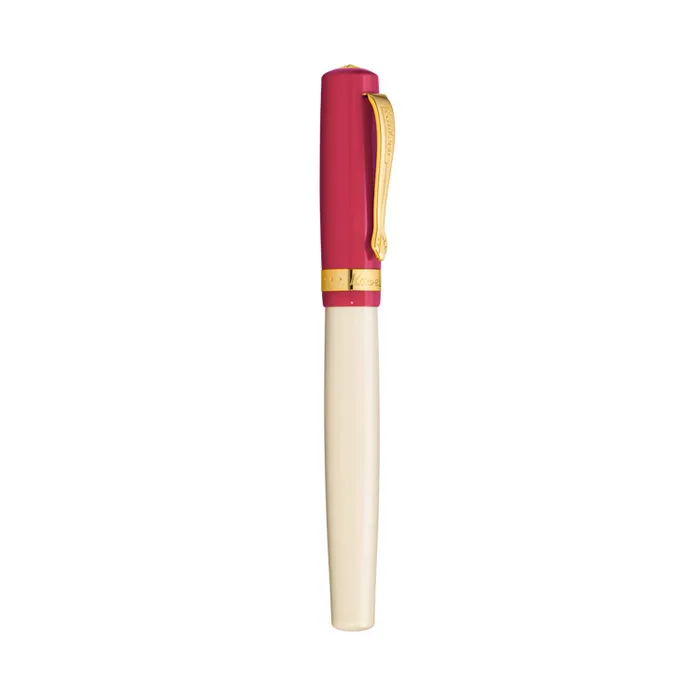 Kaweco Student Premium Acrylic Bordeaux And Beige With Golden Details Fountain Pen-Medium