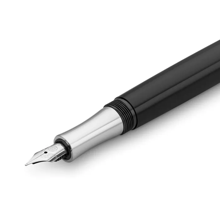 Kaweco Student Premium Acrylic Black And Silver Details Fountain Pen-Medium
