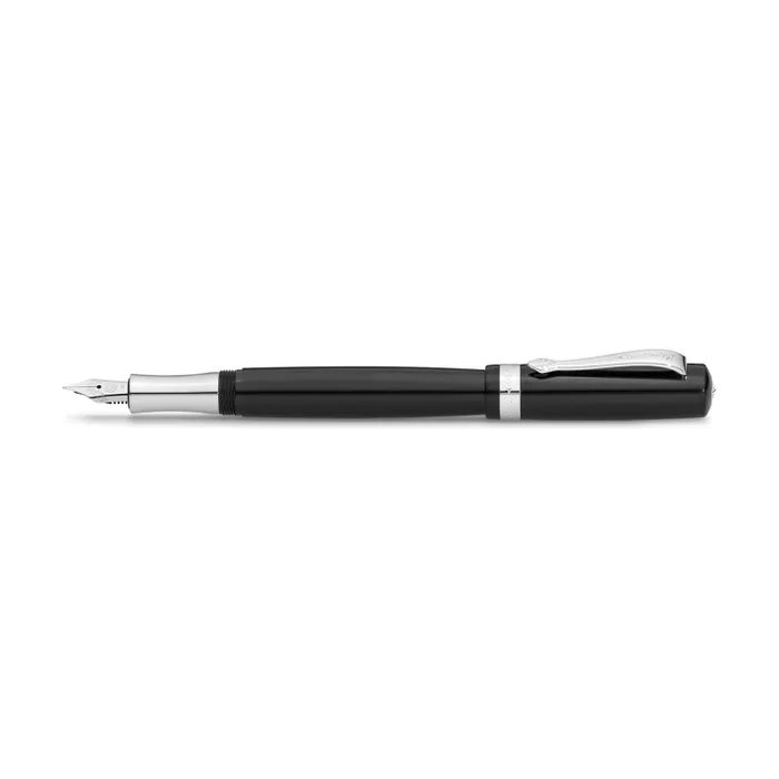 Kaweco Student Premium Acrylic Black And Silver Details Fountain Pen-Medium