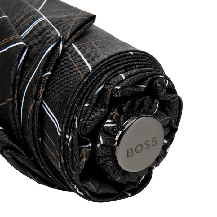 Boss Pocket Umbrella Checkered Black