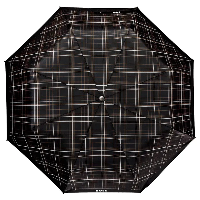 Boss Pocket Umbrella Checkered Black