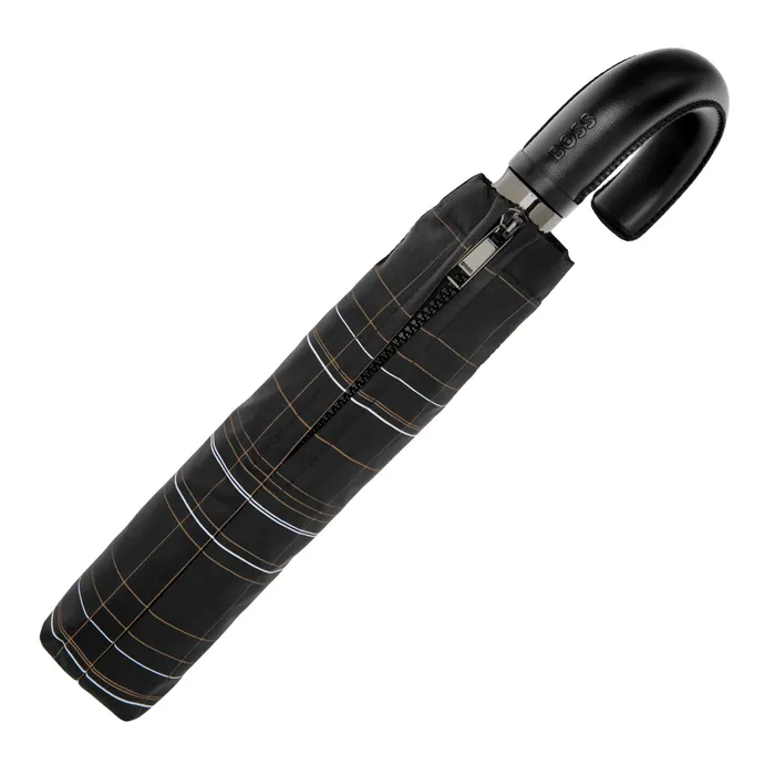 Boss Pocket Umbrella Checkered Black