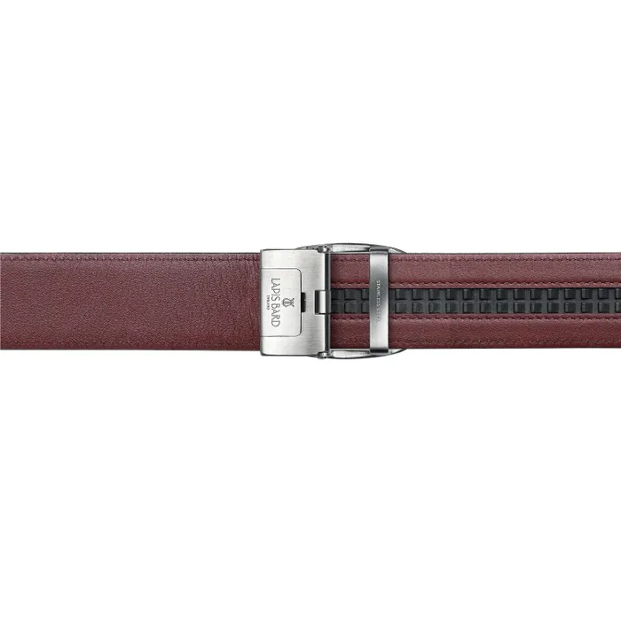 Lapis Bard Belt Nova Shiny Chrome Autolock Buckle With Mandeville Black Leather Strap