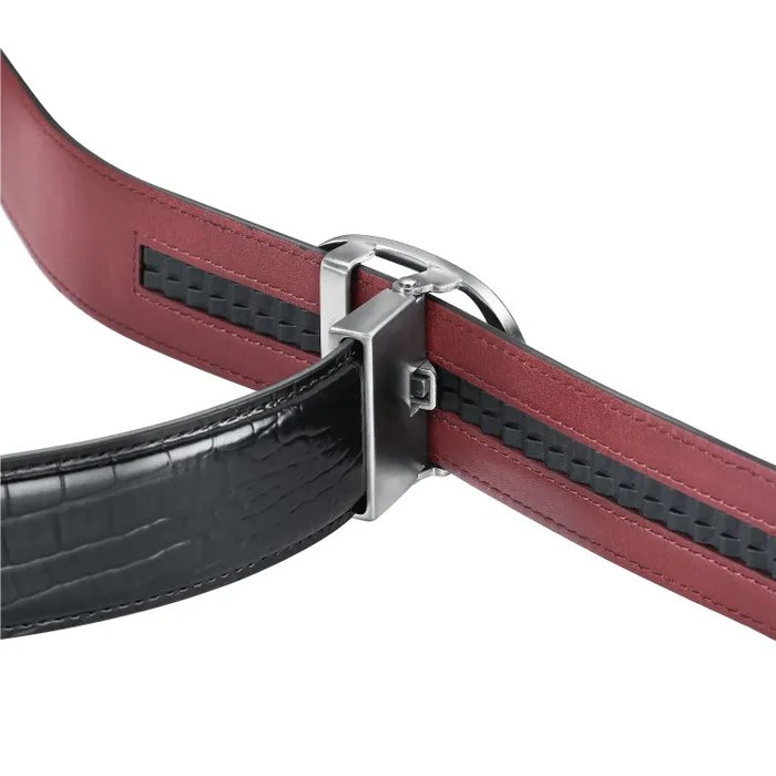 Lapis Bard Belt Nova Shiny Chrome Autolock Buckle With Mandeville Black Leather Strap