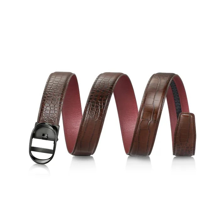 Lapis Bard Belt Nova Shiny Gunmetal Autolock Buckle With Mandeville Brown Leather Strap
