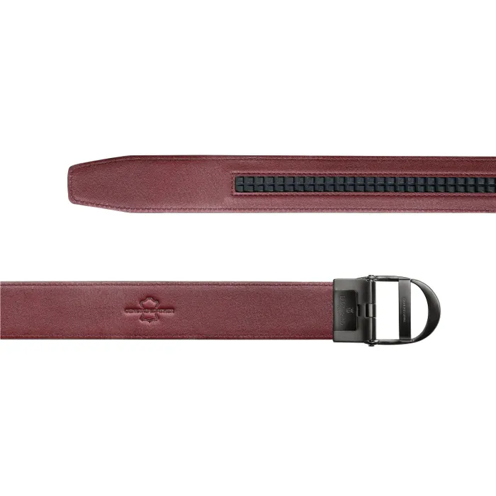 Lapis Bard Belt Nova Shiny Gunmetal Autolock Buckle With Mandeville Brown Leather Strap