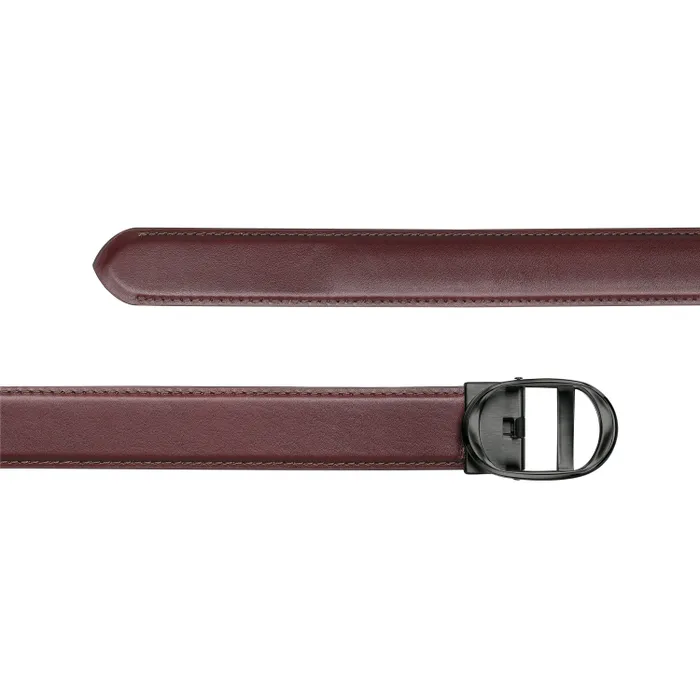 Lapis Bard Belt Nova Shiny Gunmetal Autolock Buckle With Cacao Dark Brown Leather Strap