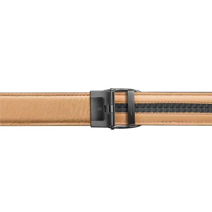 Lapis Bard Belt Nova Shiny Gunmetal Autolock Buckle With Cacao Dark Brown Leather Strap