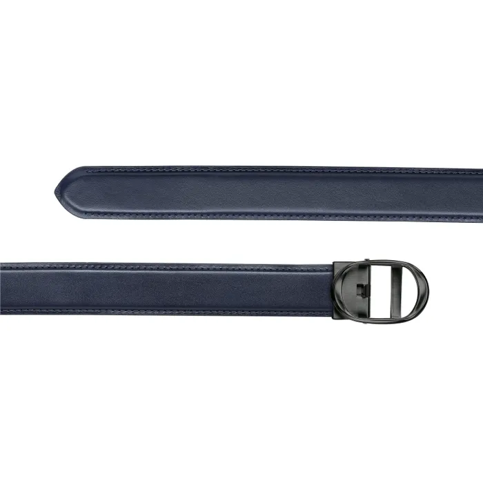 Lapis Bard Belt Nova Shiny Gunmetal Autolock Buckle With Midnight Navy Leather Strap