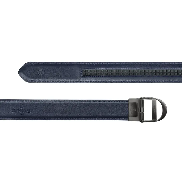 Lapis Bard Belt Nova Shiny Gunmetal Autolock Buckle With Midnight Navy Leather Strap