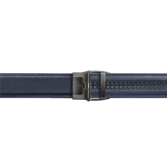 Lapis Bard Belt Nova Shiny Gunmetal Autolock Buckle With Midnight Navy Leather Strap
