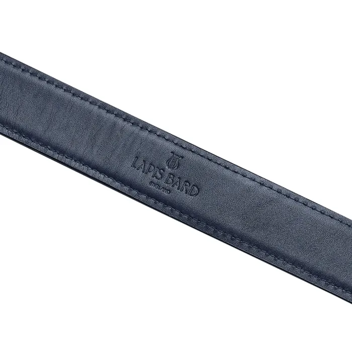 Lapis Bard Belt Nova Shiny Gunmetal Autolock Buckle With Midnight Navy Leather Strap