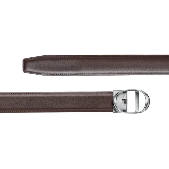 Lapis Bard Belt Nova Shiny Chrome Autolock Buckle With Brown Leather Strap
