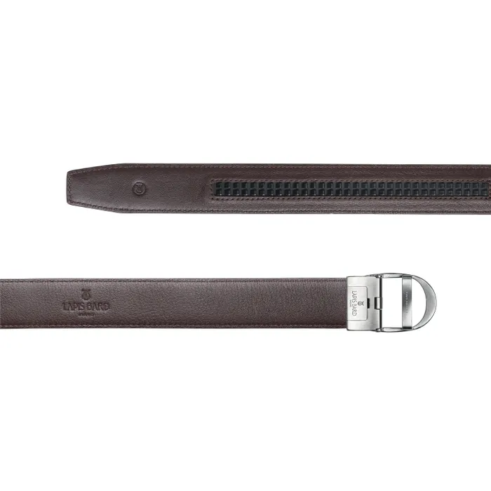 Lapis Bard Belt Nova Shiny Chrome Autolock Buckle With Brown Leather Strap