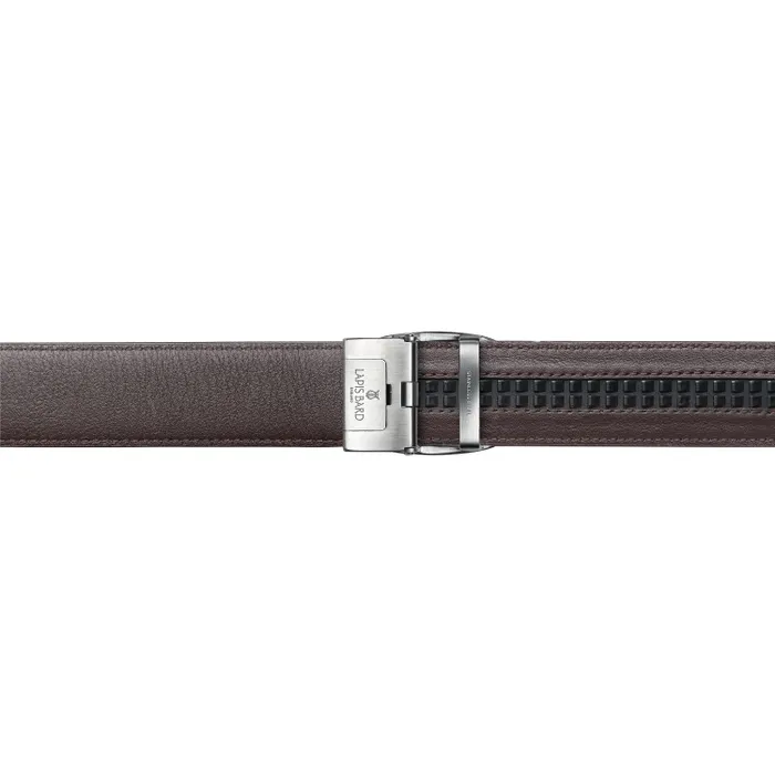 Lapis Bard Belt Nova Shiny Chrome Autolock Buckle With Brown Leather Strap