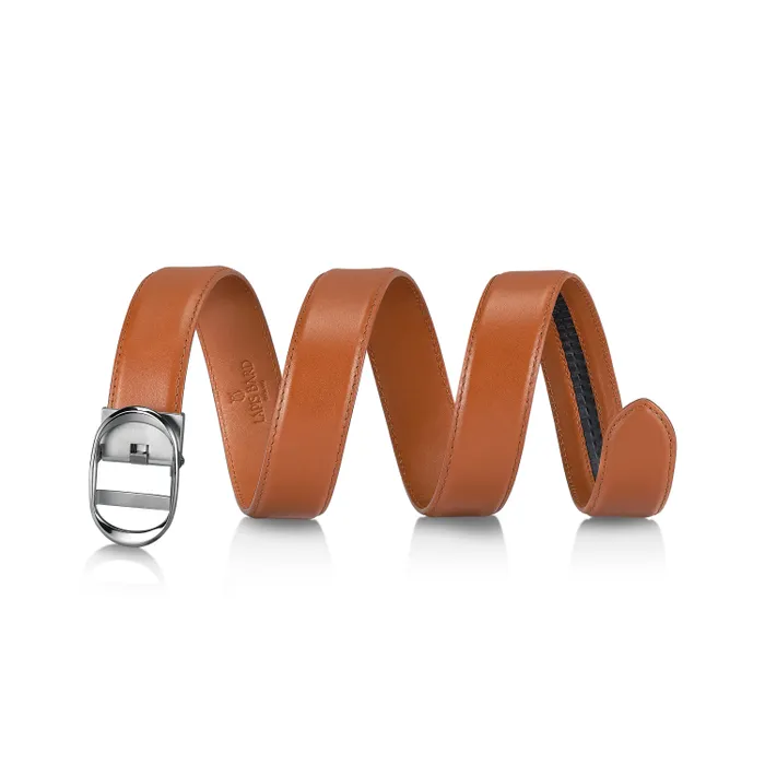 Lapis Bard Belt Nova Shiny Chrome Autolock Buckle With Tan Leather Strap