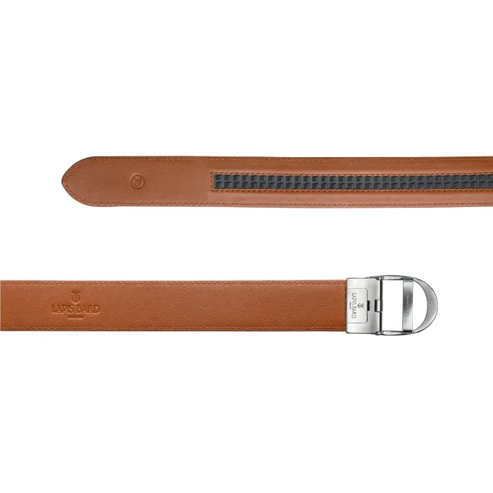 Lapis Bard Belt Nova Shiny Chrome Autolock Buckle With Tan Leather Strap