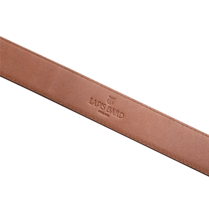 Lapis Bard Belt Nova Shiny Chrome Autolock Buckle With Tan Leather Strap