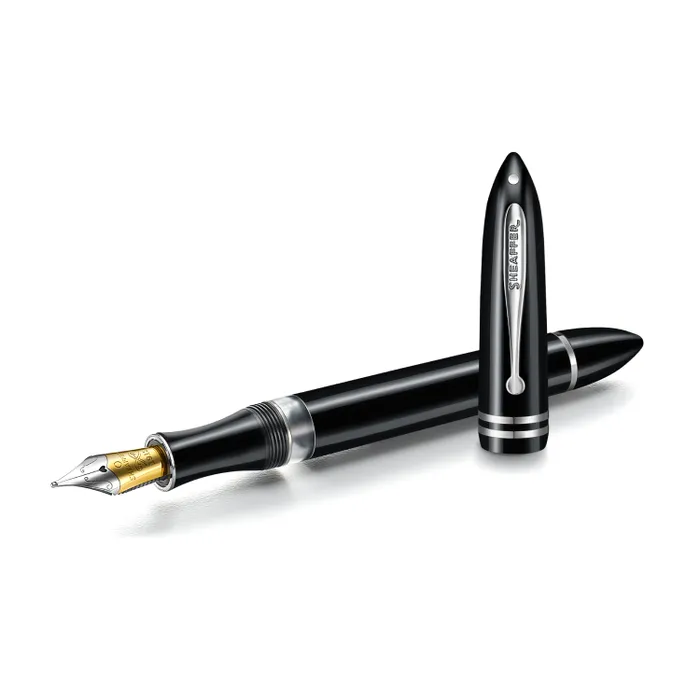 Sheaffer Balance III E892 Glossy Black Fountain Pen with Chrome-plated PVD Trims-Medium