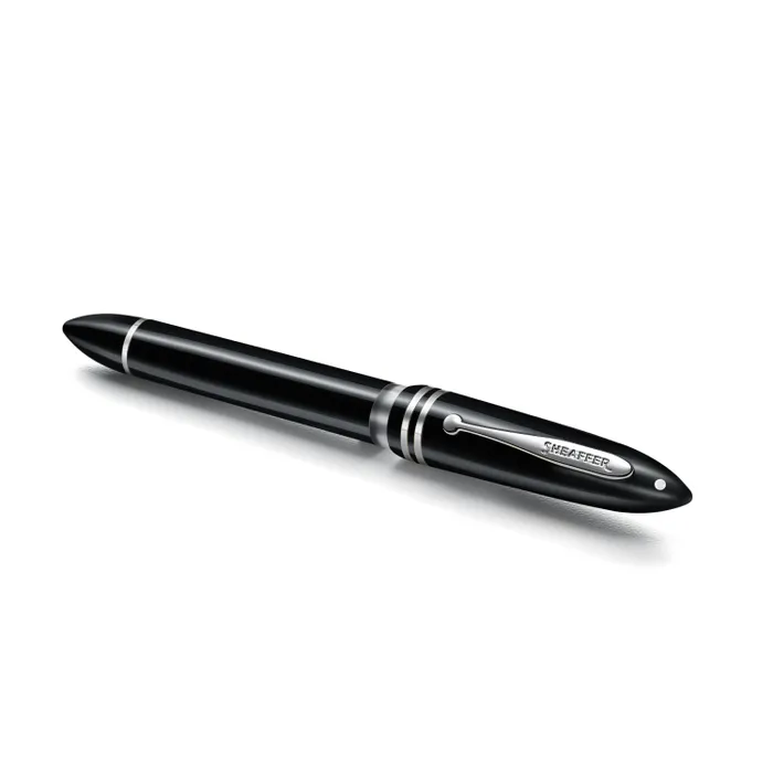 Sheaffer Balance III E892 Glossy Black Fountain Pen with Chrome-plated PVD Trims-Medium