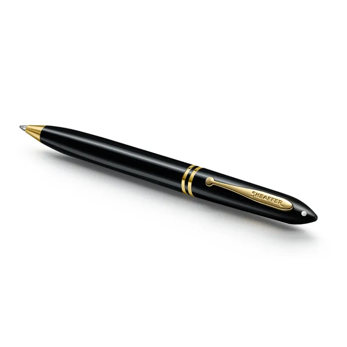 Sheaffer Balance III E893 Glossy Black Ballpoint Pen with Gold-plated PVD Trims