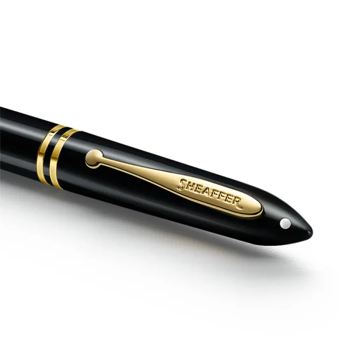 Sheaffer Balance III E893 Glossy Black Ballpoint Pen with Gold-plated PVD Trims