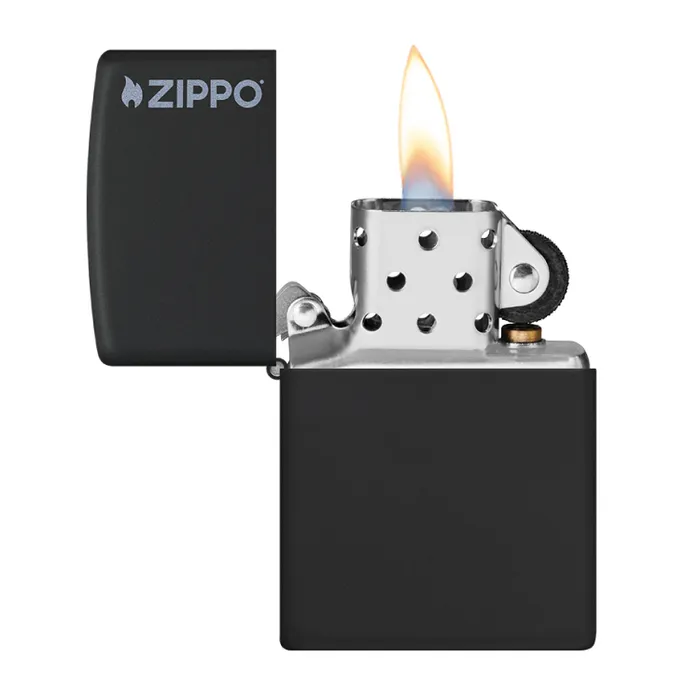 Zippo Lighter Classic Black Matte With Zippo Logo