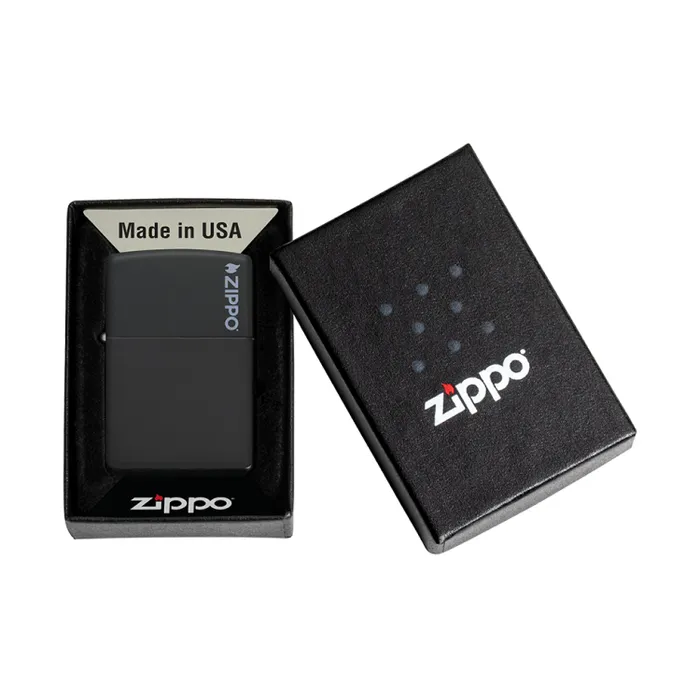 Zippo Lighter Classic Black Matte With Zippo Logo