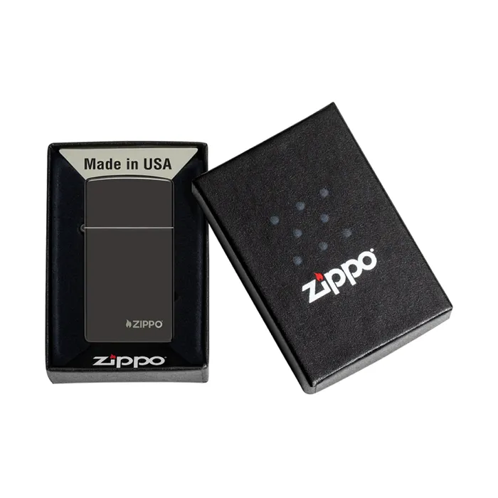 Zippo Lighter Slim High Polish Blacktest