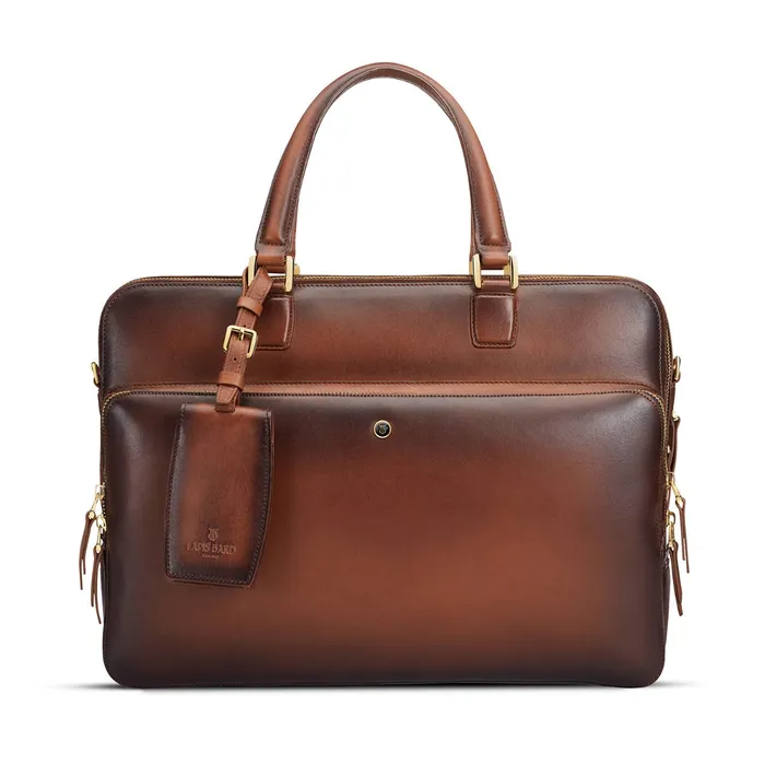 Lapis Bard Ducorium Dorchester 14Inch Laptop Business Bag Cognac
