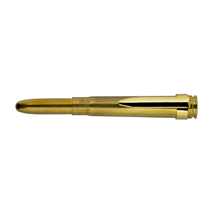 Fisher Space Genuine .375 Caliber H&H Mag Casing Cartridge Ballpoint Pen with Clip Raw Brass