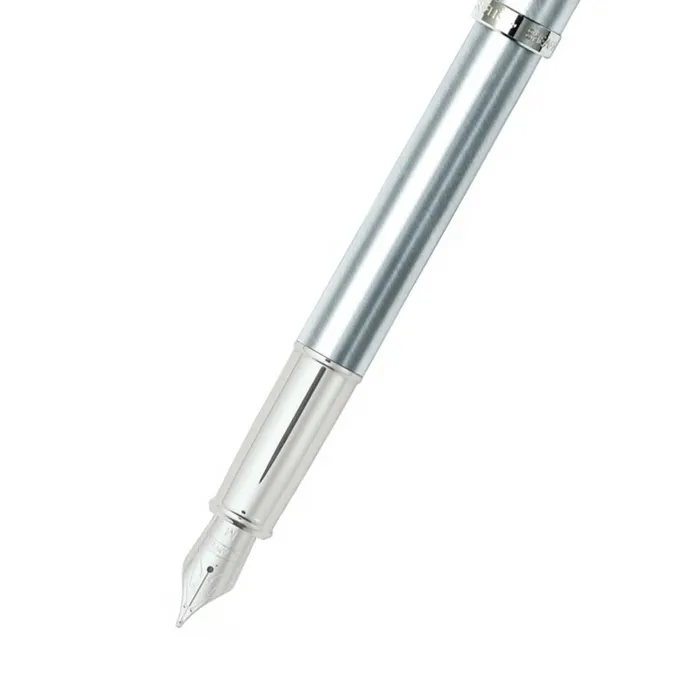 Sheaffer Gift 100 9306 Fountain Pen (Medium) Brushed Chrome with Chrome - Plated Trim