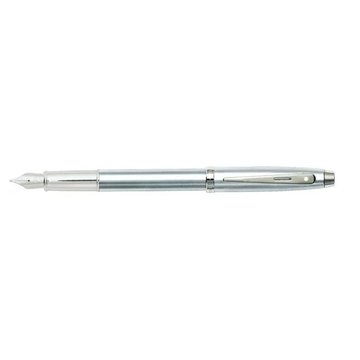 Sheaffer Gift 100 9306 Fountain Pen (Medium) Brushed Chrome with Chrome - Plated Trim