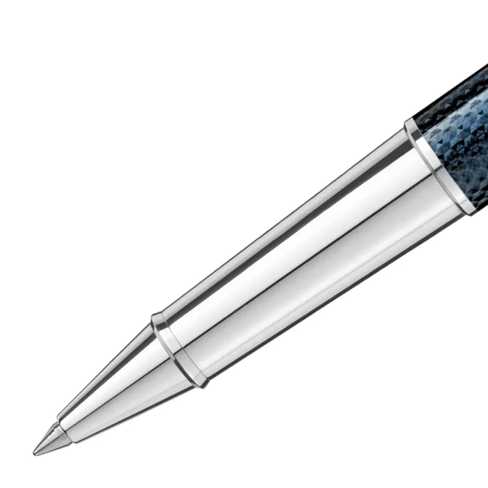 Montblanc 112894 MeisterstÃÂ¼ck Blue Hour Classique Rollerball Pen Blue With Platinum Trims
