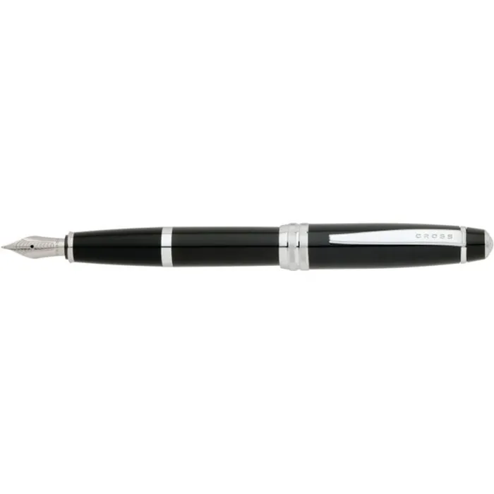 Cross AT0456-7MS Bailey Fountain Pen Medium Black with Chrome Trims