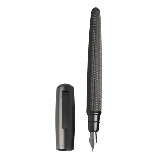 Hugo Boss Pure Fountain Pen (Medium) - Dark Chrome