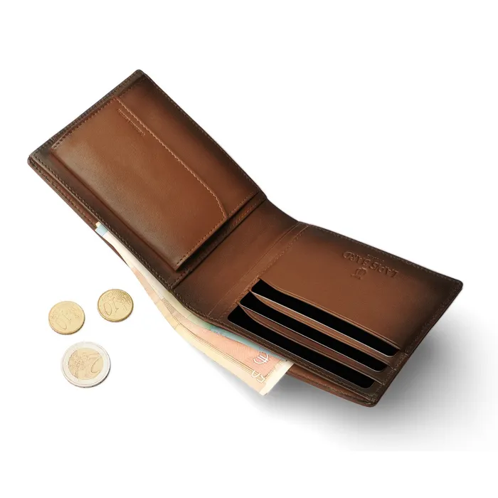 Lapis Bard Ducorium Bi-fold Wallet with Coin Pocket Cognac