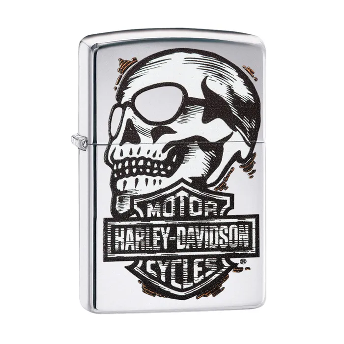 Zippo Lighter 29281 Harley-Davidson Skull Design Black