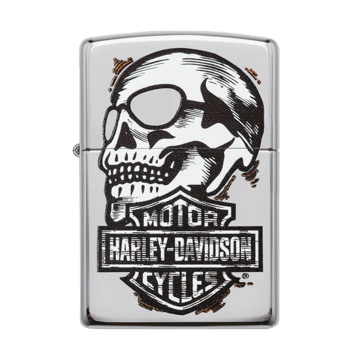 Zippo Lighter 29281 Harley-Davidson Skull Design Black