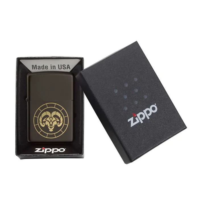 Zippo Lighter 218.MB401289 Aries Zodiac Sign Black