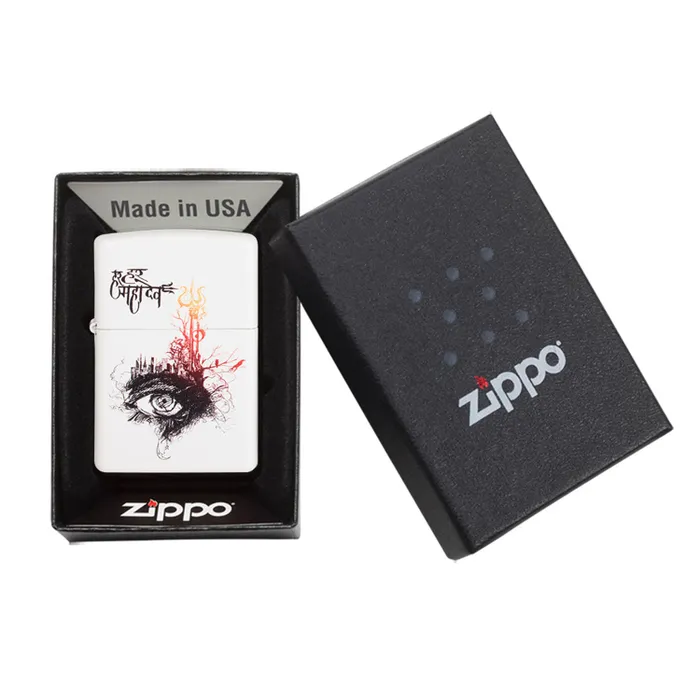Zippo Lighter 214.CI407530 Lord Shiva White