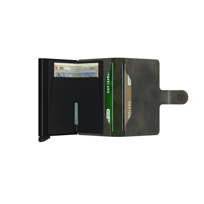 Secrid Miniwallet Vintage Olive with Black Cardprotector