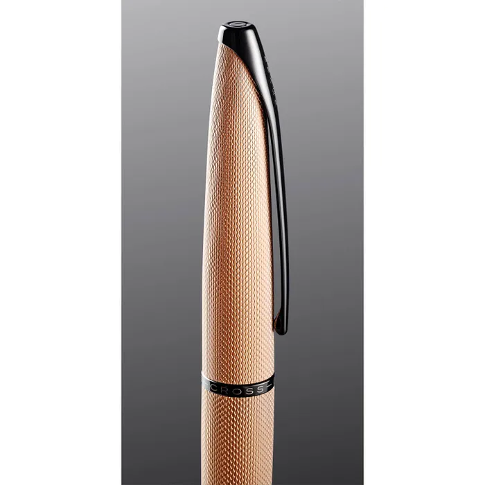 Cross 886-42MF ATX Fountain Pen Medium Brushed Rose Gold with Black Trims