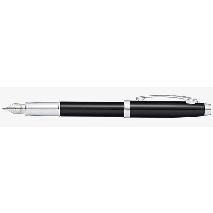 Sheaffer Gift 100 9338 Fountain Pen (Fine) Glossy Black with Chrome-Plated Trim