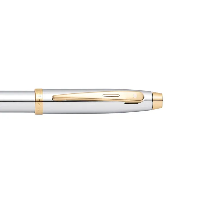 Sheaffer 9340 Gift 100 Ballpoint Pen Bright Chrome with Gold Tone Trim