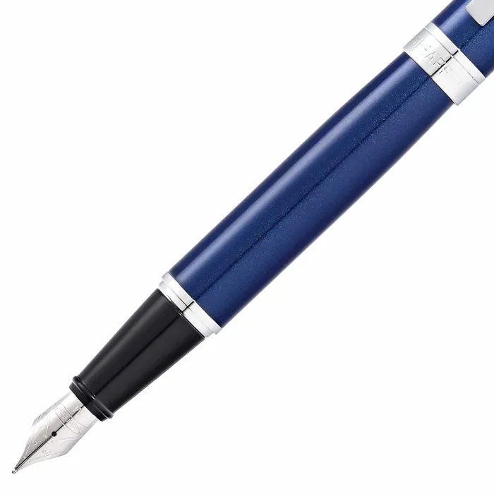 Sheaffer Gift 300 Fountain Pen (Medium) Glossy Blue with Chrome-Plated Trim