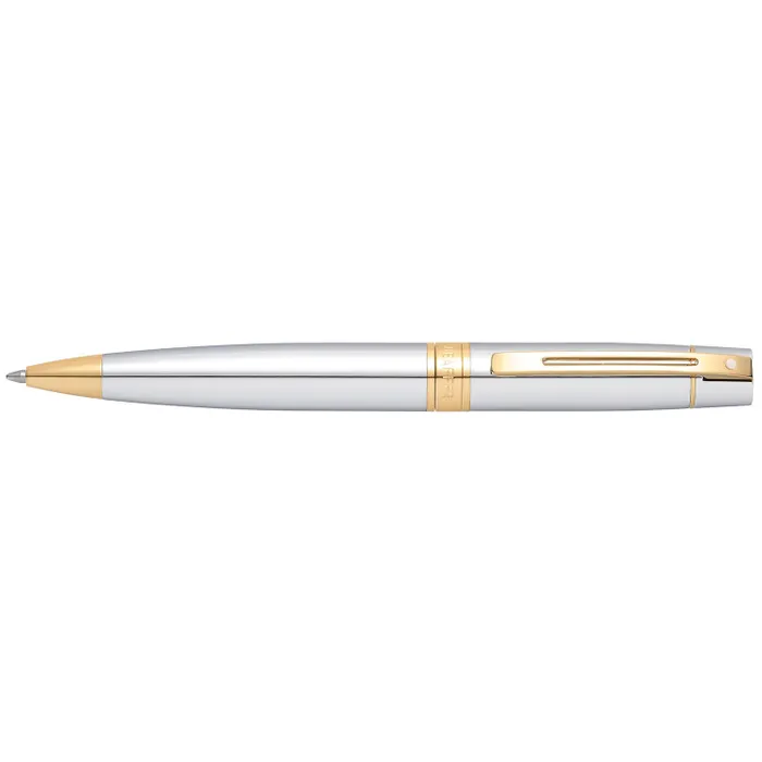Sheaffer Gift 300 Ballpoint Pen Bright Chrome with Gold Tone Trim