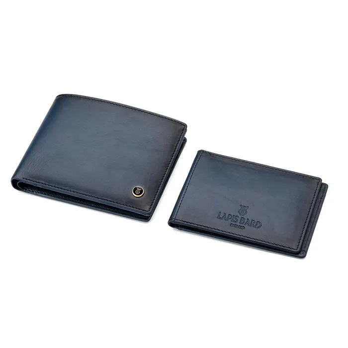Lapis Bard Ducorium Bi Fold Evening Wallet with Additional Sleeve Blue