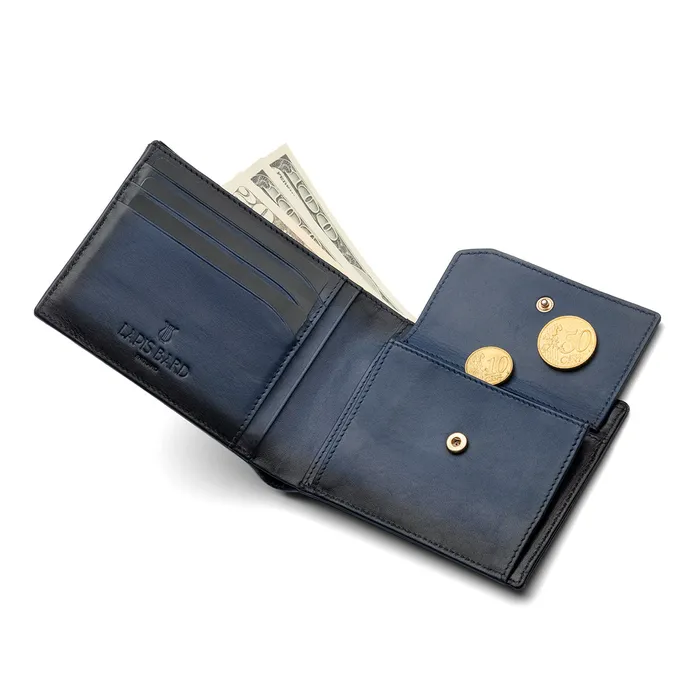 Lapis Bard Ducorium Bi-fold Wallet with Coin Pocket Blue